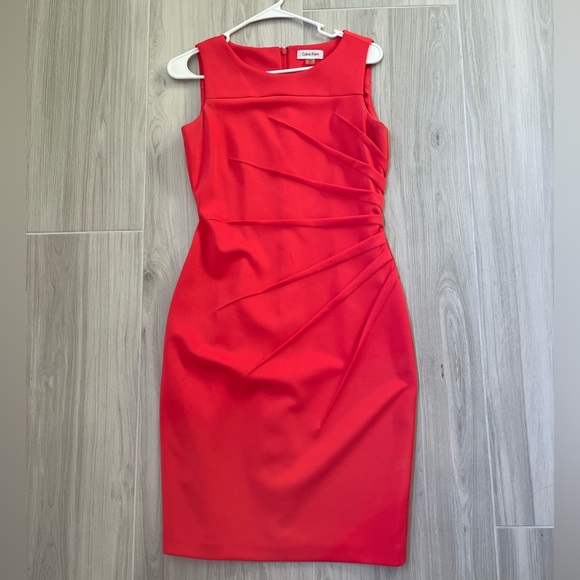 Calvin Klein Sheath Dress- Coral- size 4 - Picture 6 of 6